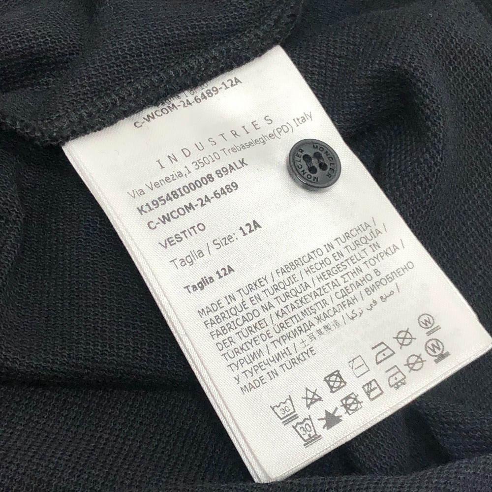 MONCLER K19548I00008 Moncler Enfant ワッペン アパレル ドレス ミニ 半袖 ワンピース コットン レディース ブラック