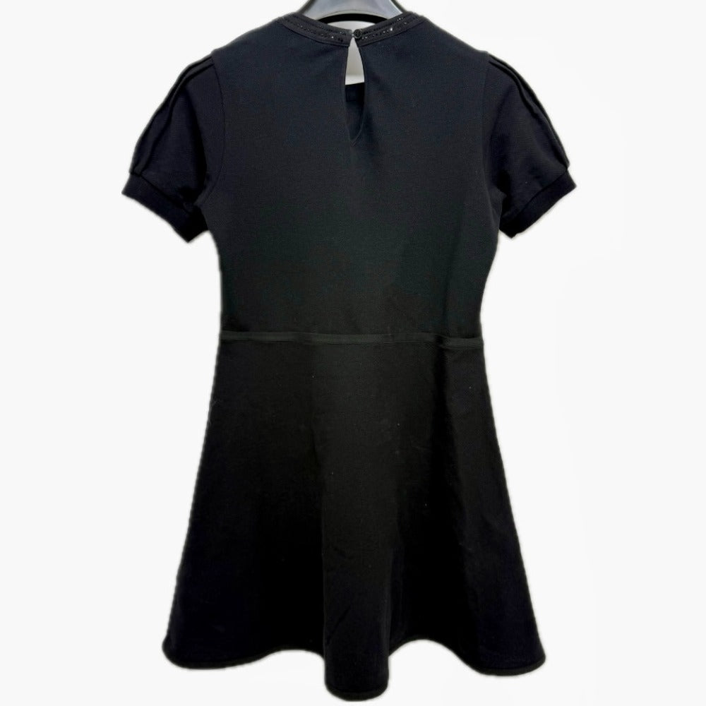 MONCLER K19548I00008 Moncler Enfant ワッペン アパレル ドレス ミニ 半袖 ワンピース コットン レディース ブラック