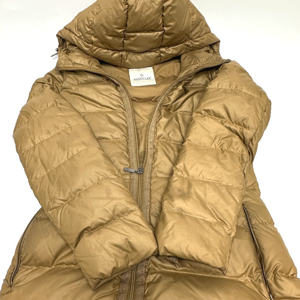 MONCLER NANTES Down Coat, Nylon, Brown, Women's