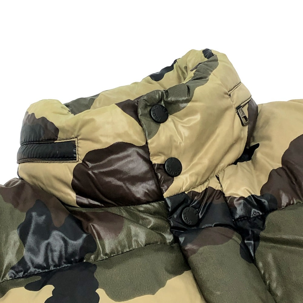 MONCLER EVEREST Apparel outerwear camouflage pattern logo hooded Down jacket polyester khaki Used