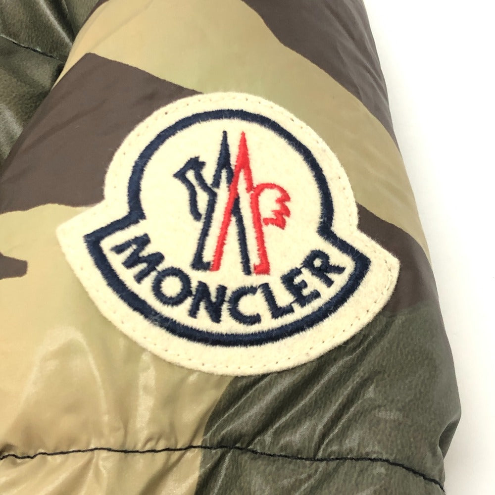 MONCLER EVEREST Apparel outerwear camouflage pattern logo hooded Down jacket polyester khaki Used