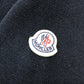 MONCLER ロゴ ワッペン アパレル トップス 襟元ニット 半袖 ニットポロ ポロシャツ コットン レディース ネイビー