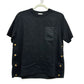 MONCLER C-SCOM-24-35846 Chest Pocket Side Button Apparel Short Sleeve T-Shirt Cotton Women's Black