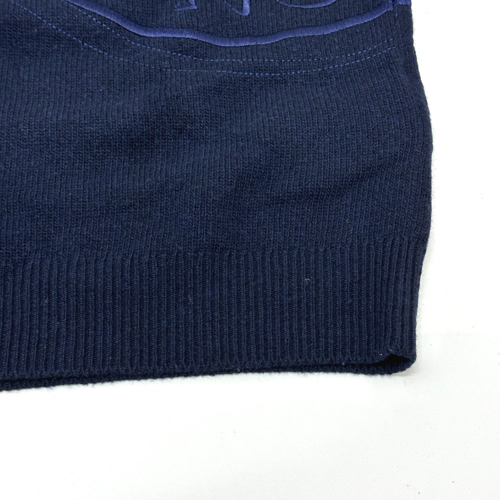 MONCLER C-TIND-23-298 Logo Embroidered Long Sleeve Apparel Sweater Wool Women's Navy