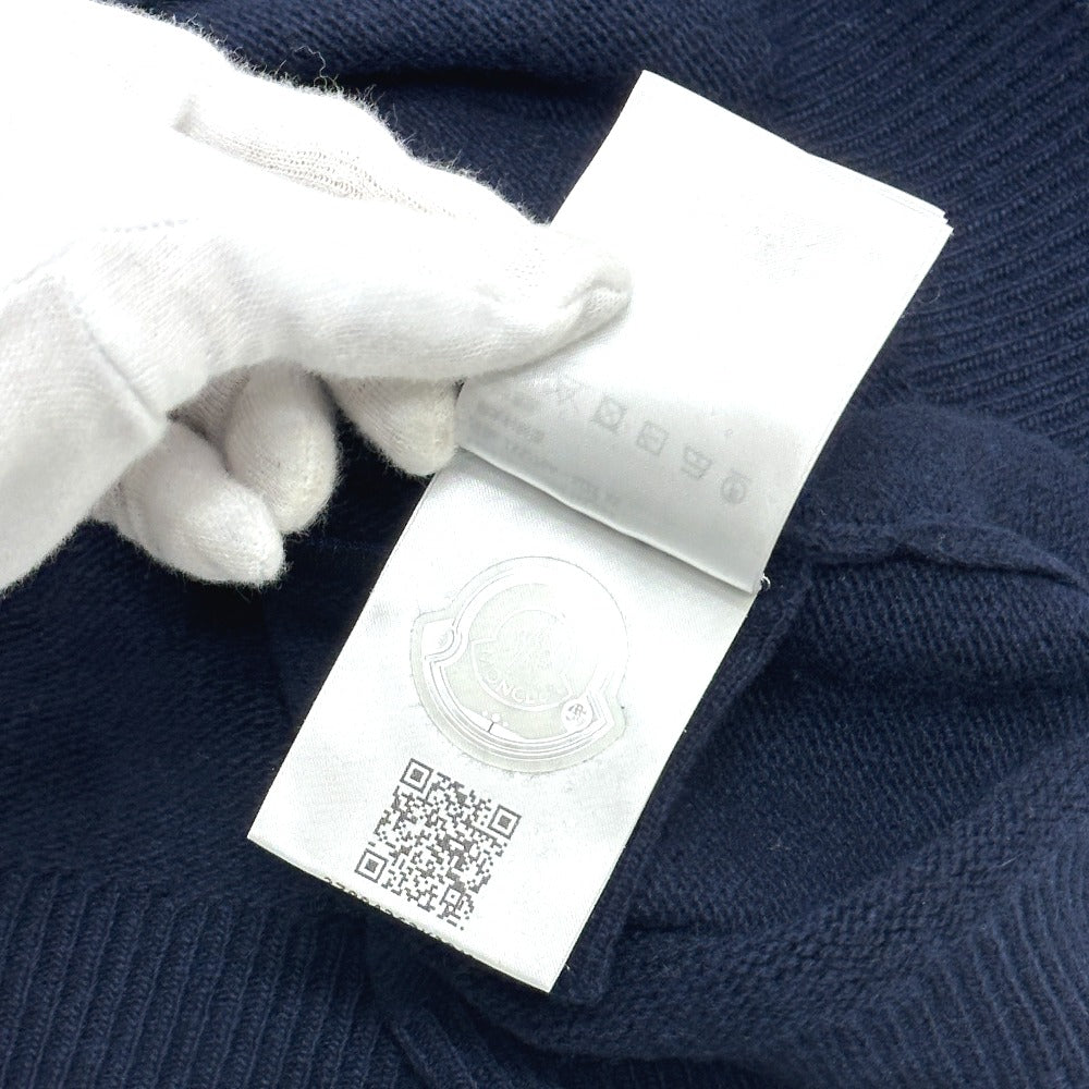 MONCLER C-TIND-23-298 Logo Embroidered Long Sleeve Apparel Sweater Wool Women's Navy