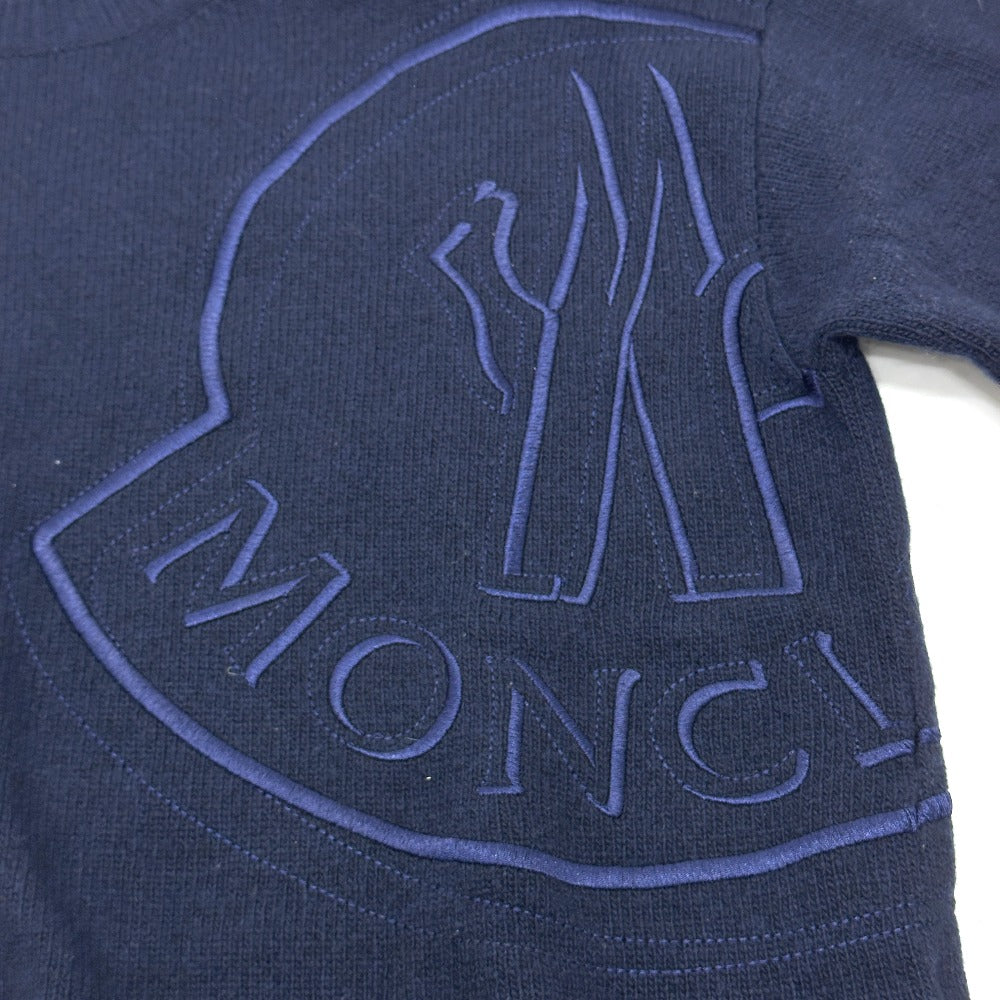 MONCLER C-TIND-23-298 Logo Embroidered Long Sleeve Apparel Sweater Wool Women's Navy