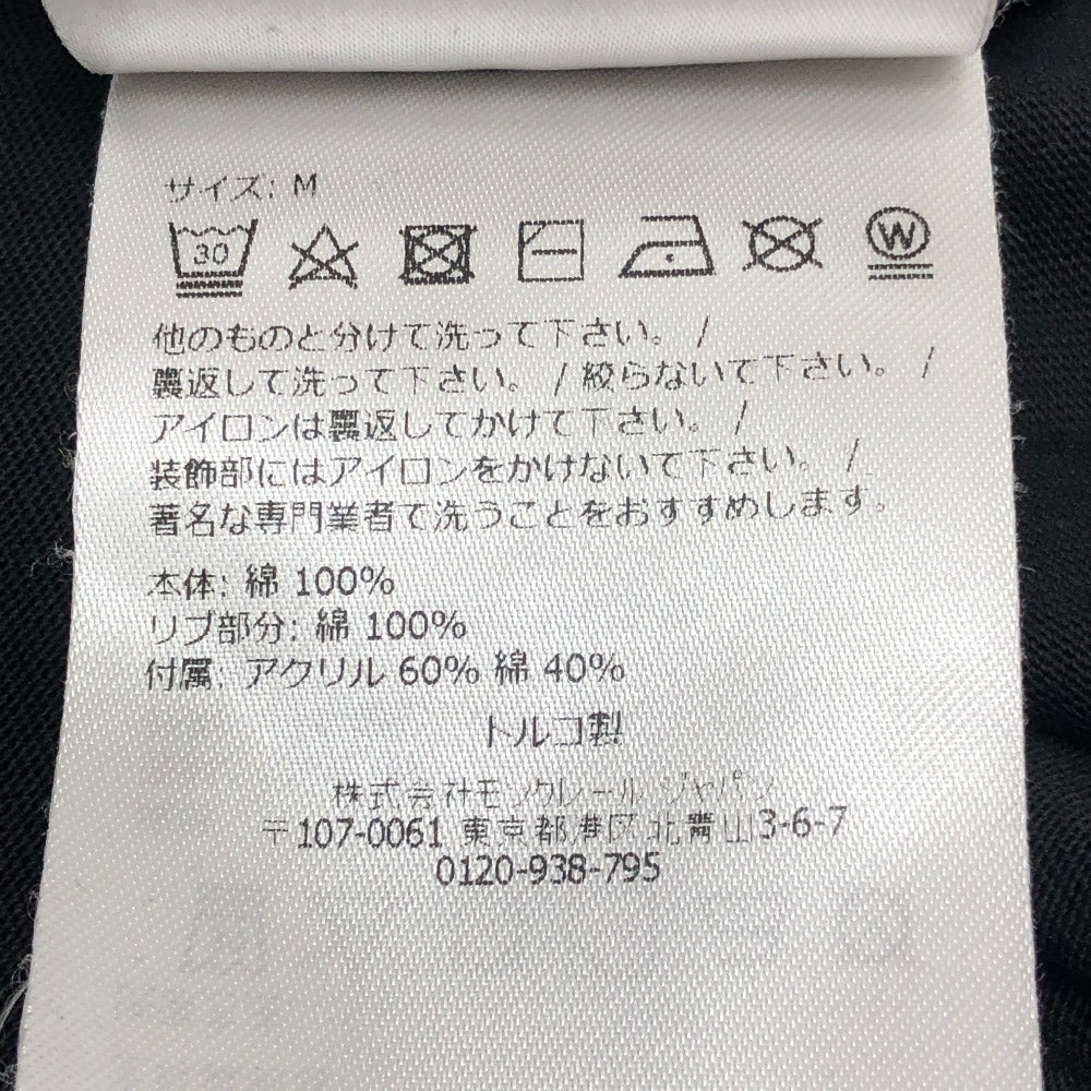 MONCLER ボアロゴパッチ ワッペン アパレル トップス ロンT 長袖シャツ コットン レディース ブラック