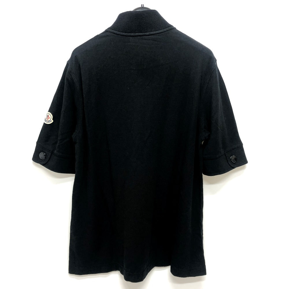MONCLER ハーフジップ アパレル トップス Tシャツ ロゴ ワッペン 半袖シャツ コットン メンズ ブラック