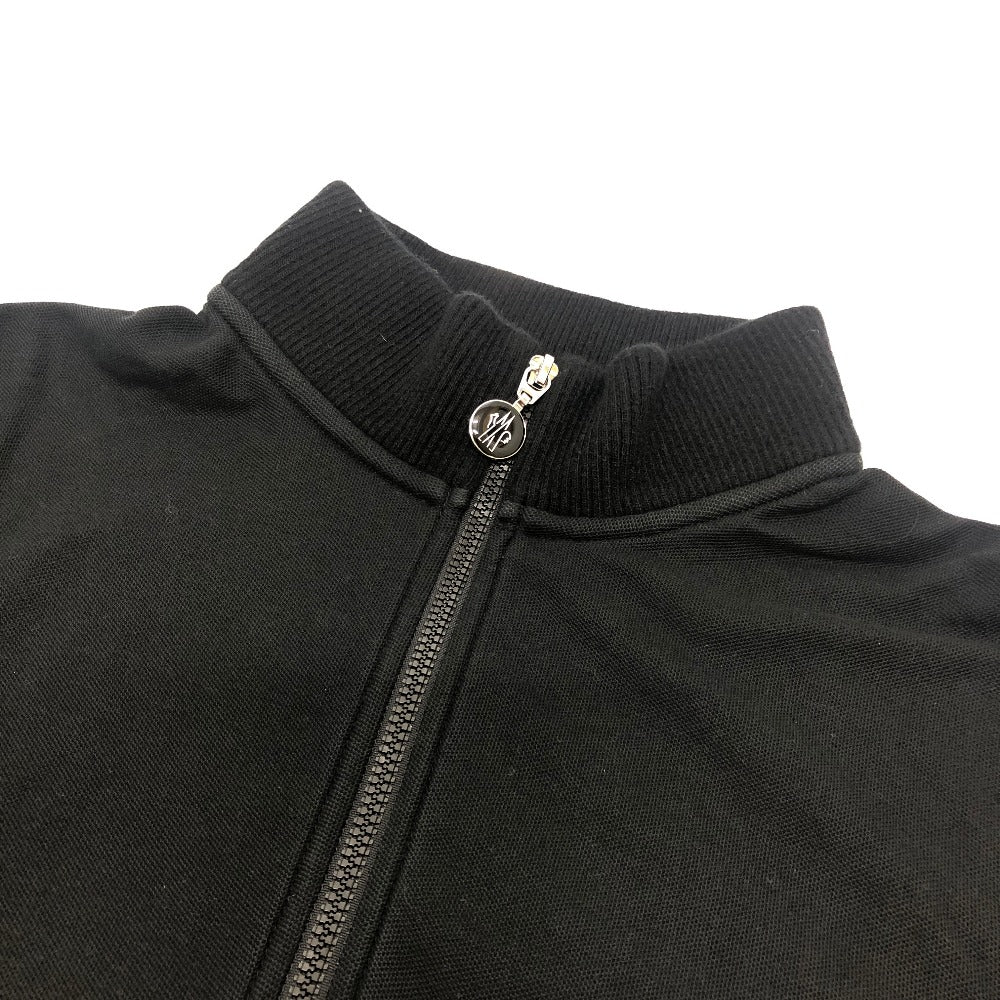 MONCLER ハーフジップ アパレル トップス Tシャツ ロゴ ワッペン 半袖シャツ コットン メンズ ブラック