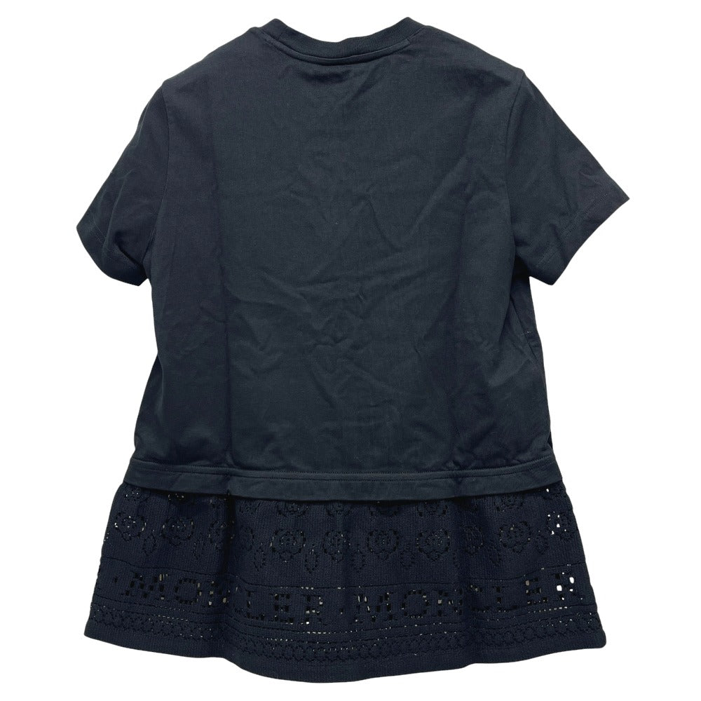 MONCLER K10938C00028 89ADC 25SS Embroidered hemline apparel Short sleeve T-shirt cotton Black Used