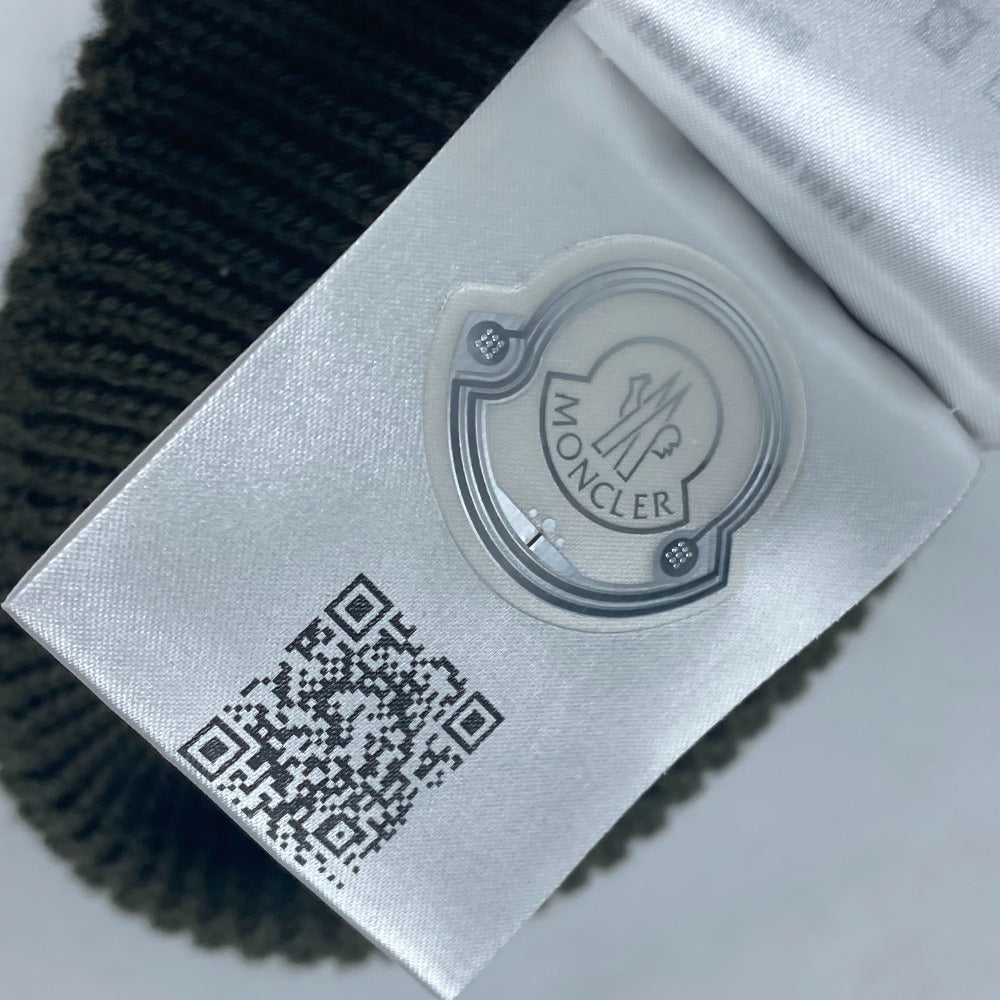 MONCLER ロゴ ビーニー 帽子 ニット帽 ニットキャップ ニット帽 ウール レディース