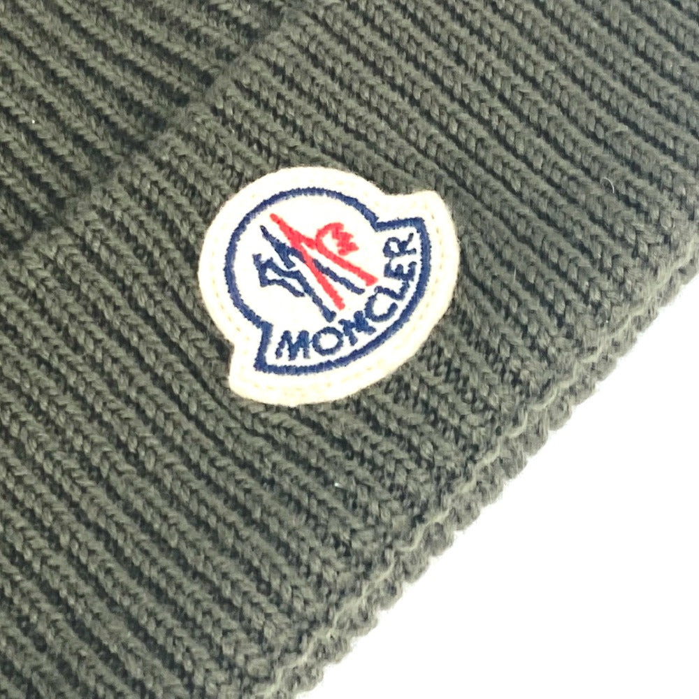 MONCLER ロゴ ビーニー 帽子 ニット帽 ニットキャップ ニット帽 ウール レディース