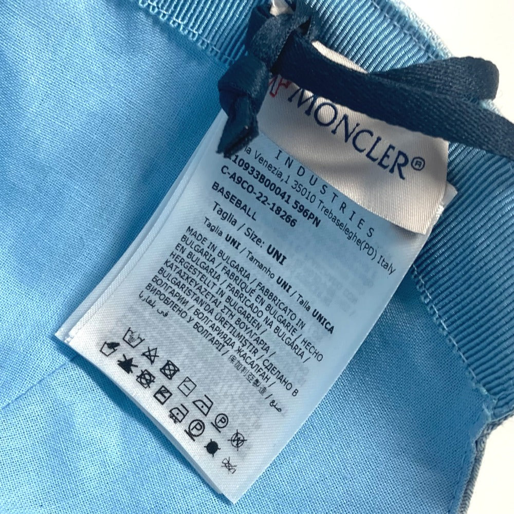 MONCLER ロゴ 帽子 キャップ帽 ベースボール キャップ コットン ユニセックス ブルー - brandshop-reference