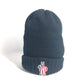 MONCLER ロゴ ワッペン ビーニー 帽子 ニット帽 ニットキャップ ニット帽 ウール レディース ブラック - brandshop-reference