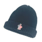 MONCLER ロゴ ワッペン ビーニー 帽子 ニット帽 ニットキャップ ニット帽 ウール レディース ブラック - brandshop-reference