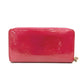 LOUIS VUITTON M9147F Monogram Vernis Zippy Wallet, Patent Leather, Women's, Raspberry Pink