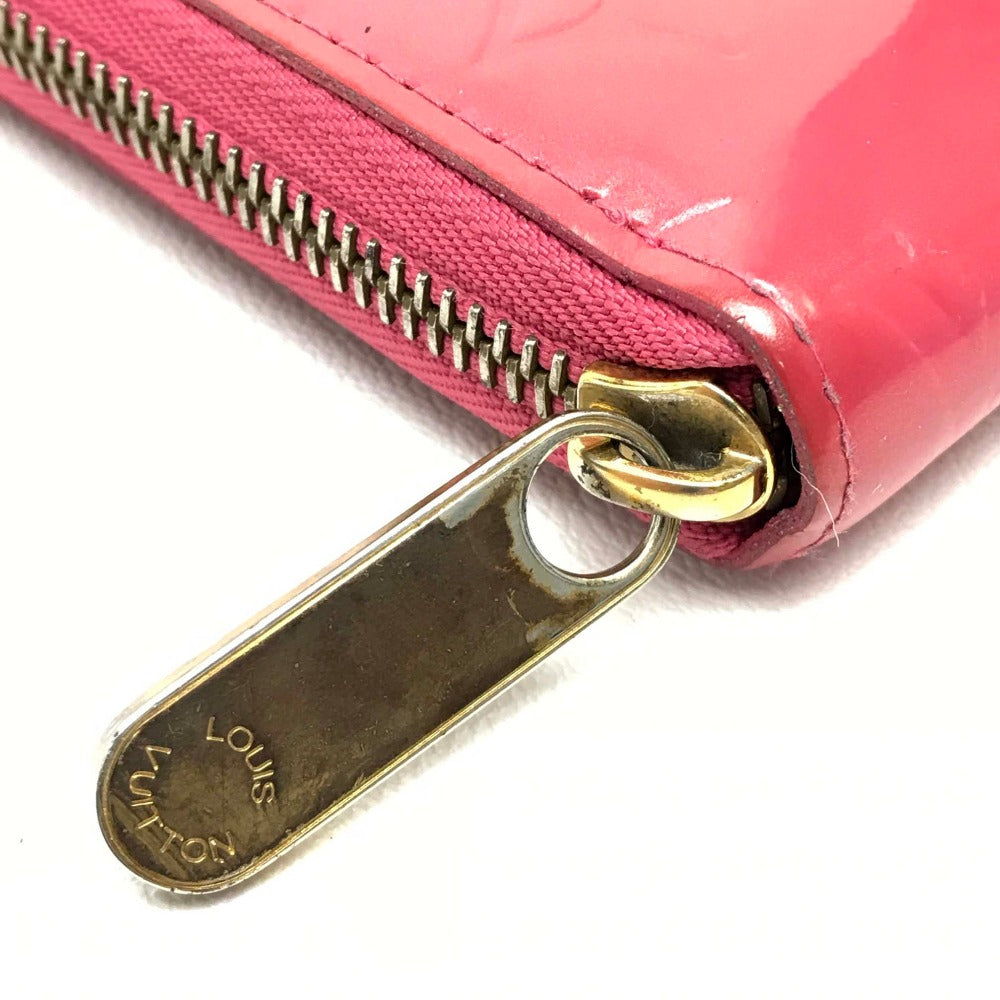 LOUIS VUITTON M9147F Monogram Vernis Zippy Wallet, Patent Leather, Women's, Raspberry Pink
