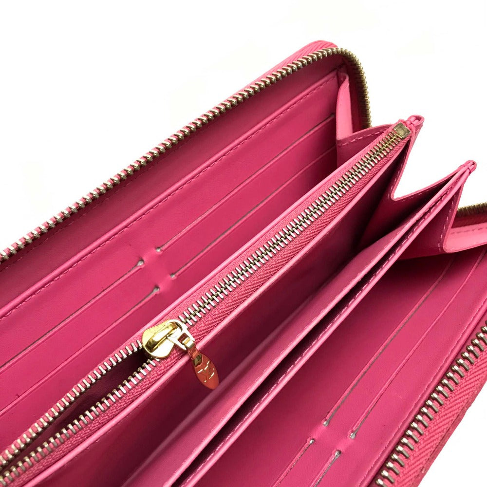 LOUIS VUITTON M9147F Monogram Vernis Zippy Wallet, Patent Leather, Women's, Raspberry Pink