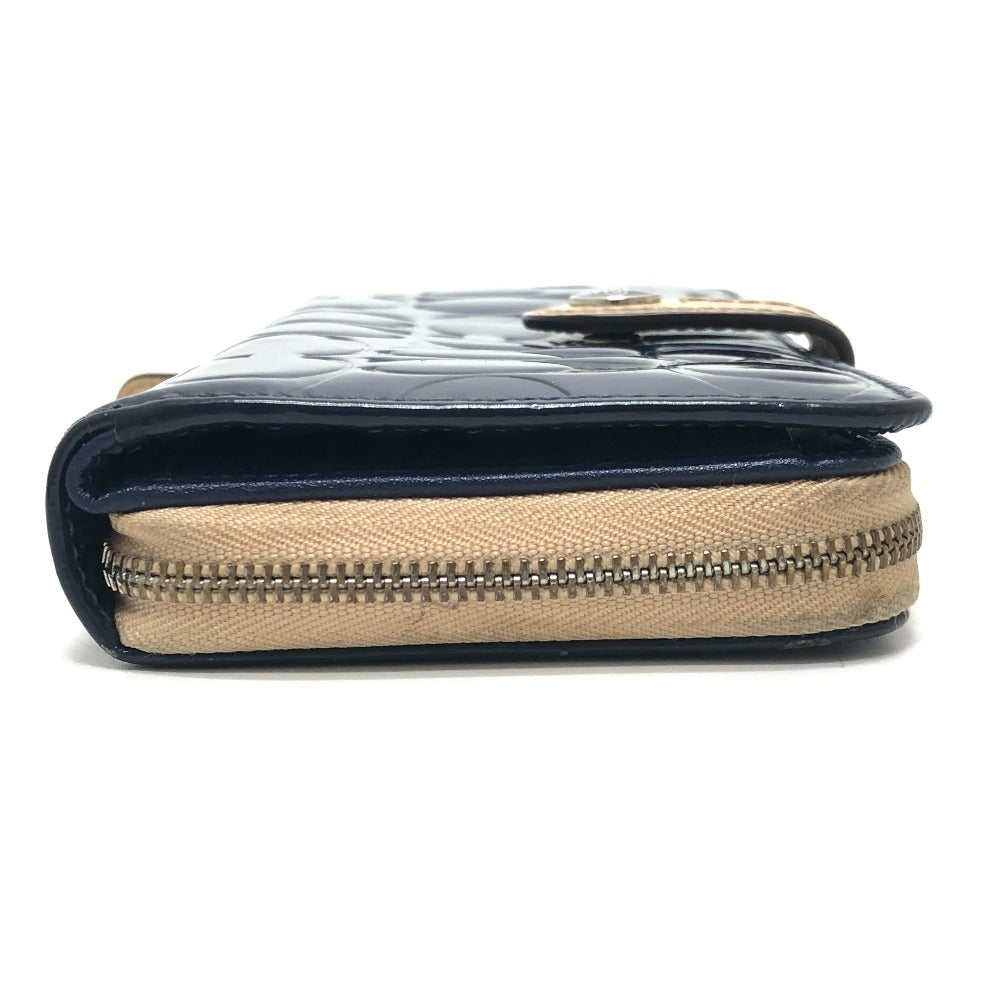 COACH Signature Bi-fold long wallet with logo Long Wallet Enamel / Leather blue Used