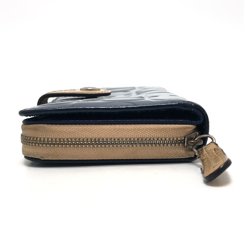 COACH Signature Bi-fold long wallet with logo Long Wallet Enamel / Leather blue Used