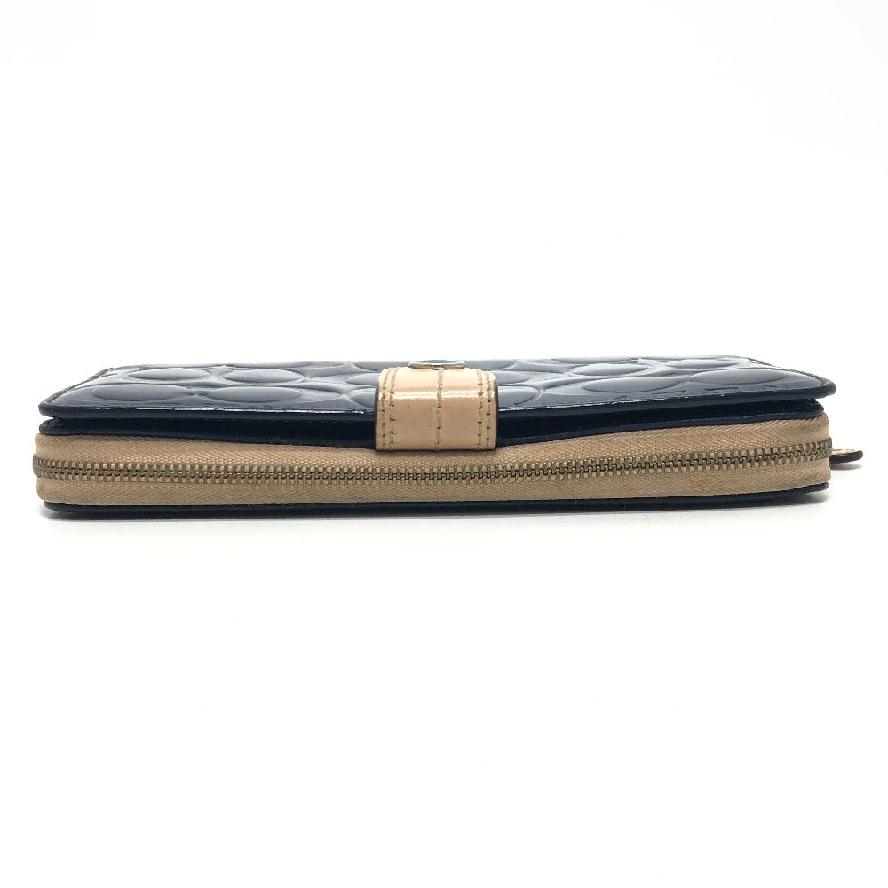 COACH Signature Bi-fold long wallet with logo Long Wallet Enamel / Leather blue Used