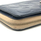 COACH Signature Bi-fold long wallet with logo Long Wallet Enamel / Leather blue Used