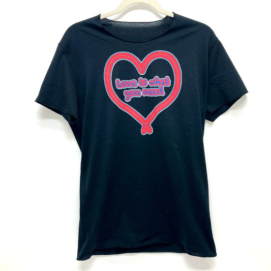 LUCIEN PELLAT-FINET Front Heart LOVE I WHAT YOU NEED Tops Cutsaw Short Sleeve Cotton Ladies