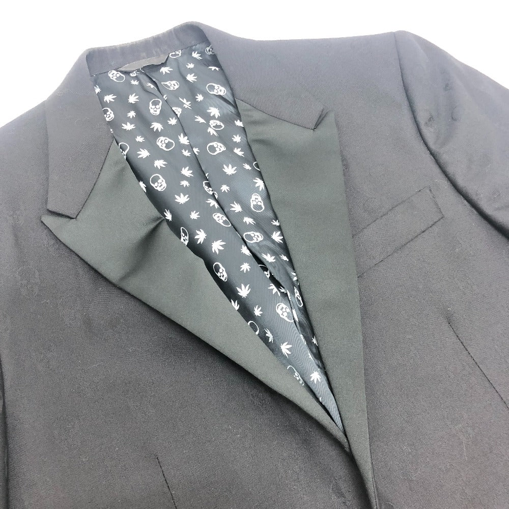 Lucien Pellat-Finet スカル 総柄 アパレル アウター 羽織り テーラードジャケット メンズ ブラック