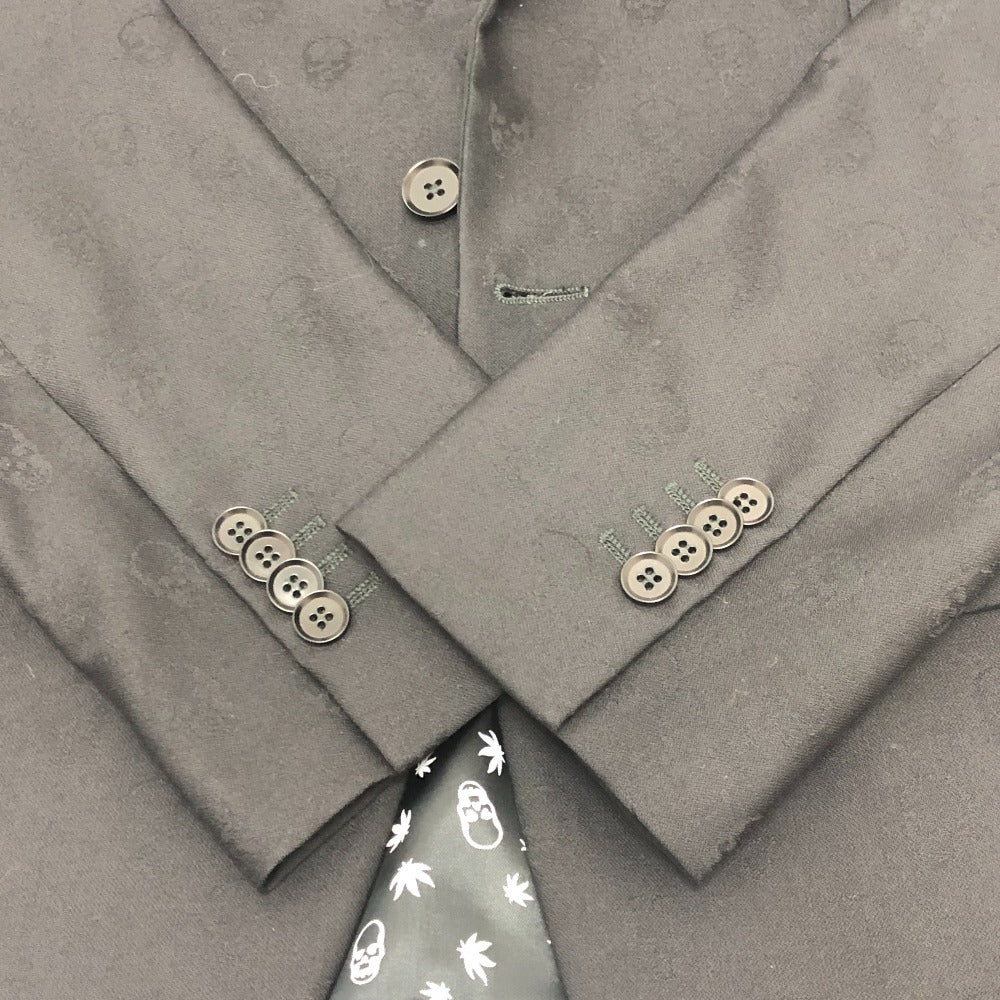 Lucien Pellat-Finet スカル 総柄 アパレル アウター 羽織り テーラードジャケット メンズ ブラック