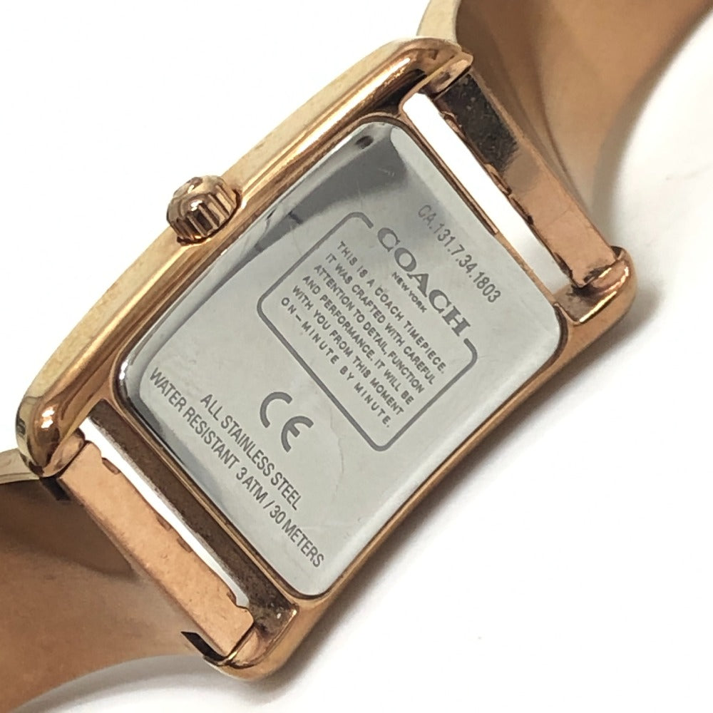 COACH CA.131.7.34.1803 Signature ALLIE Bangle Quartz Watch Wristwatch SS Gold Used