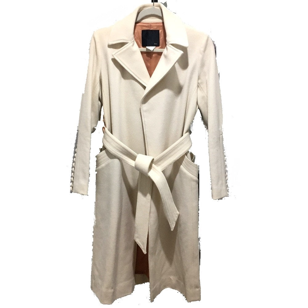 DOUBLE STANDARD CLOTHING sov Wool Apparel Outerwear Long Coat Women's Ivory