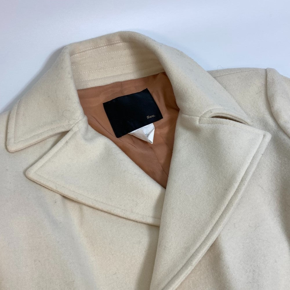 DOUBLE STANDARD CLOTHING sov Wool Apparel Outerwear Long Coat Women's Ivory