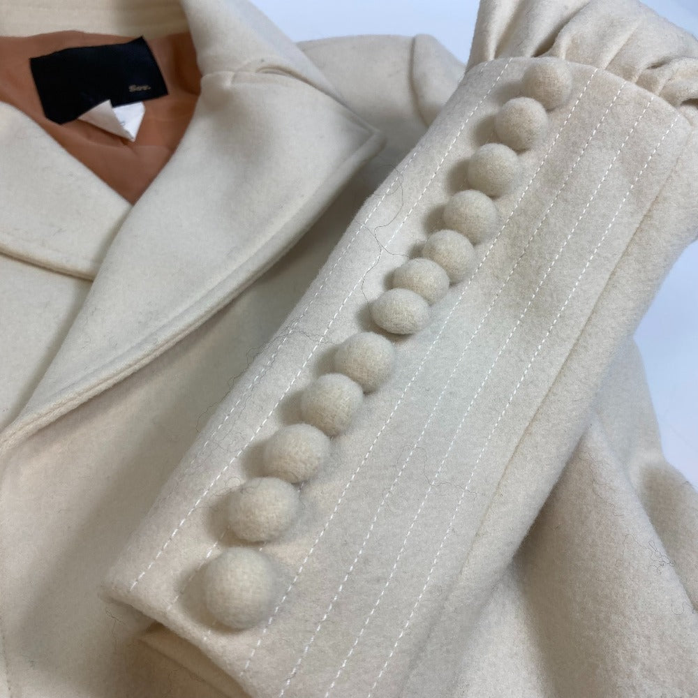 DOUBLE STANDARD CLOTHING sov Wool Apparel Outerwear Long Coat Women's Ivory