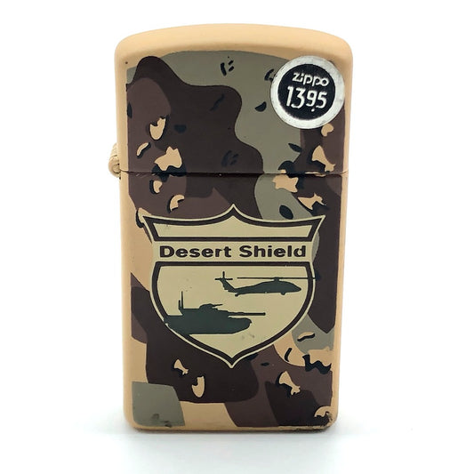 ZIPPO 喫煙具 1990年 Desert Shield 迷彩 スリム オイルライター ライター ジッポ ジュポン ライター メタル メンズ