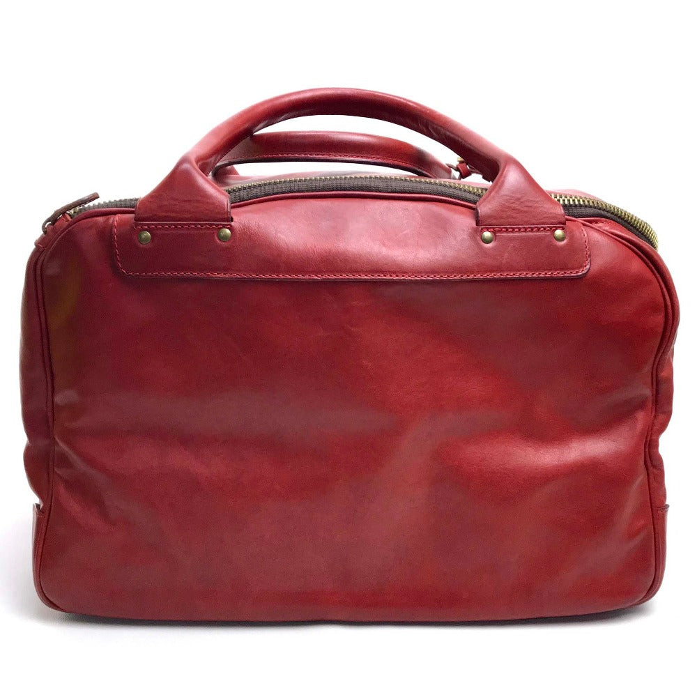 Felisi 2-Way Leather Boston Bag for Men, Red