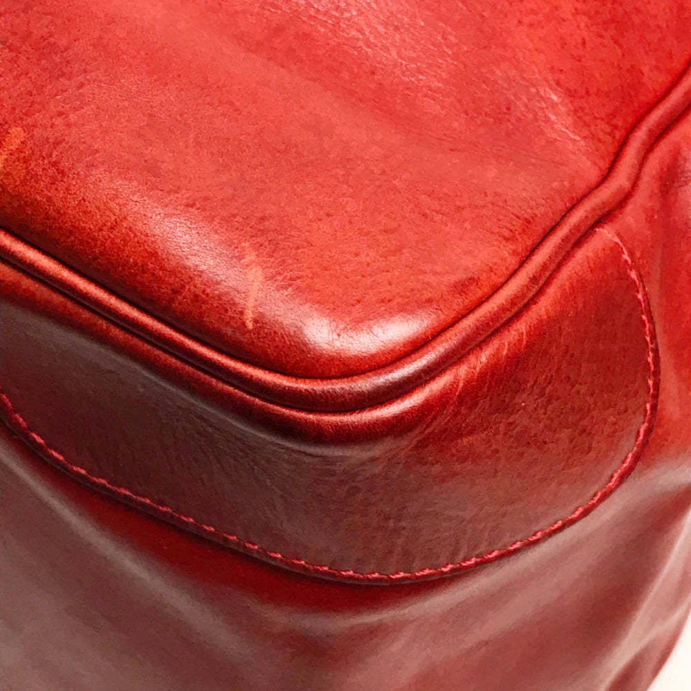 Felisi 2-Way Leather Boston Bag for Men, Red