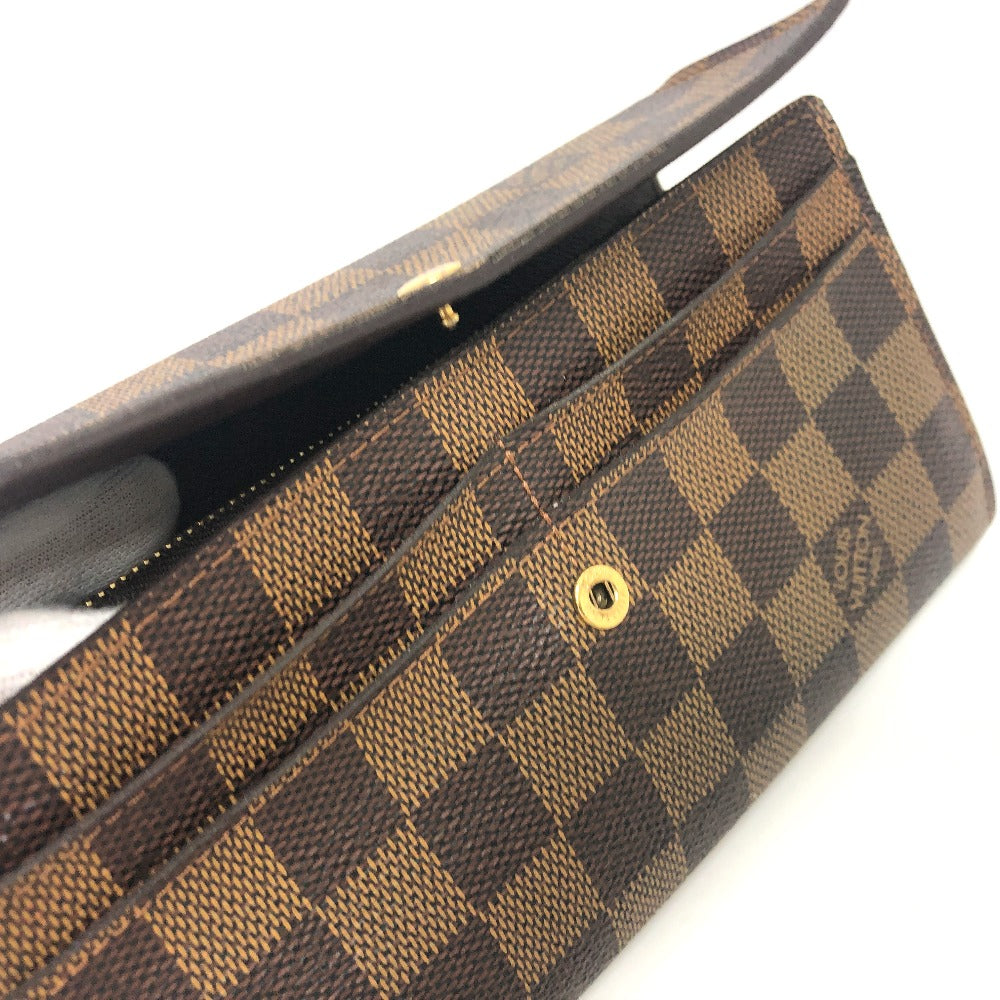 LOUIS VUITTON N61734 ポルトフォイユ サラ ロングウォレット 2つ折り 財布 長財布 ダミエキャンバス レディース エベヌ ブラウン