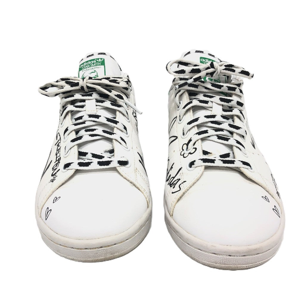 adidas スタンスミス 落書き ローカット スニーカー 靴 スニーカー レザー メンズ ホワイト - brandshop-reference