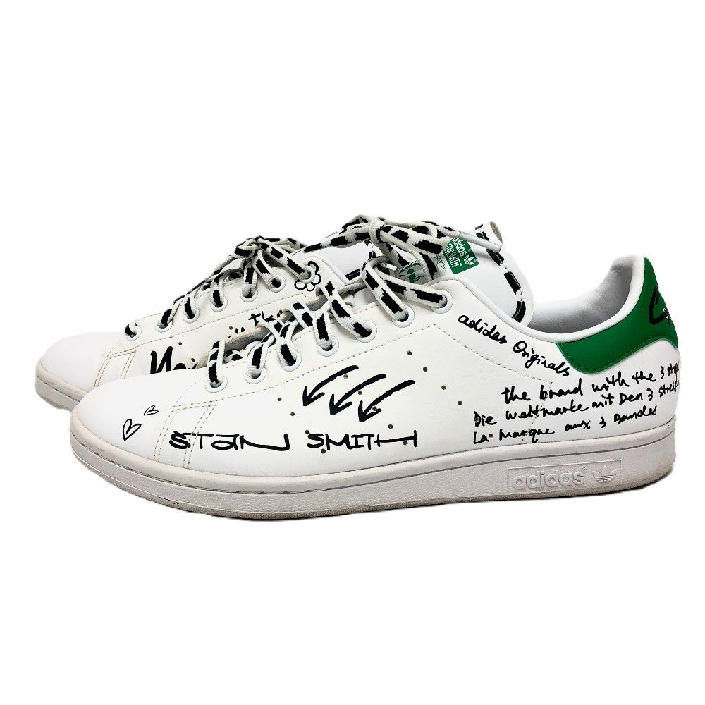 adidas スタンスミス 落書き ローカット スニーカー 靴 スニーカー レザー メンズ ホワイト - brandshop-reference