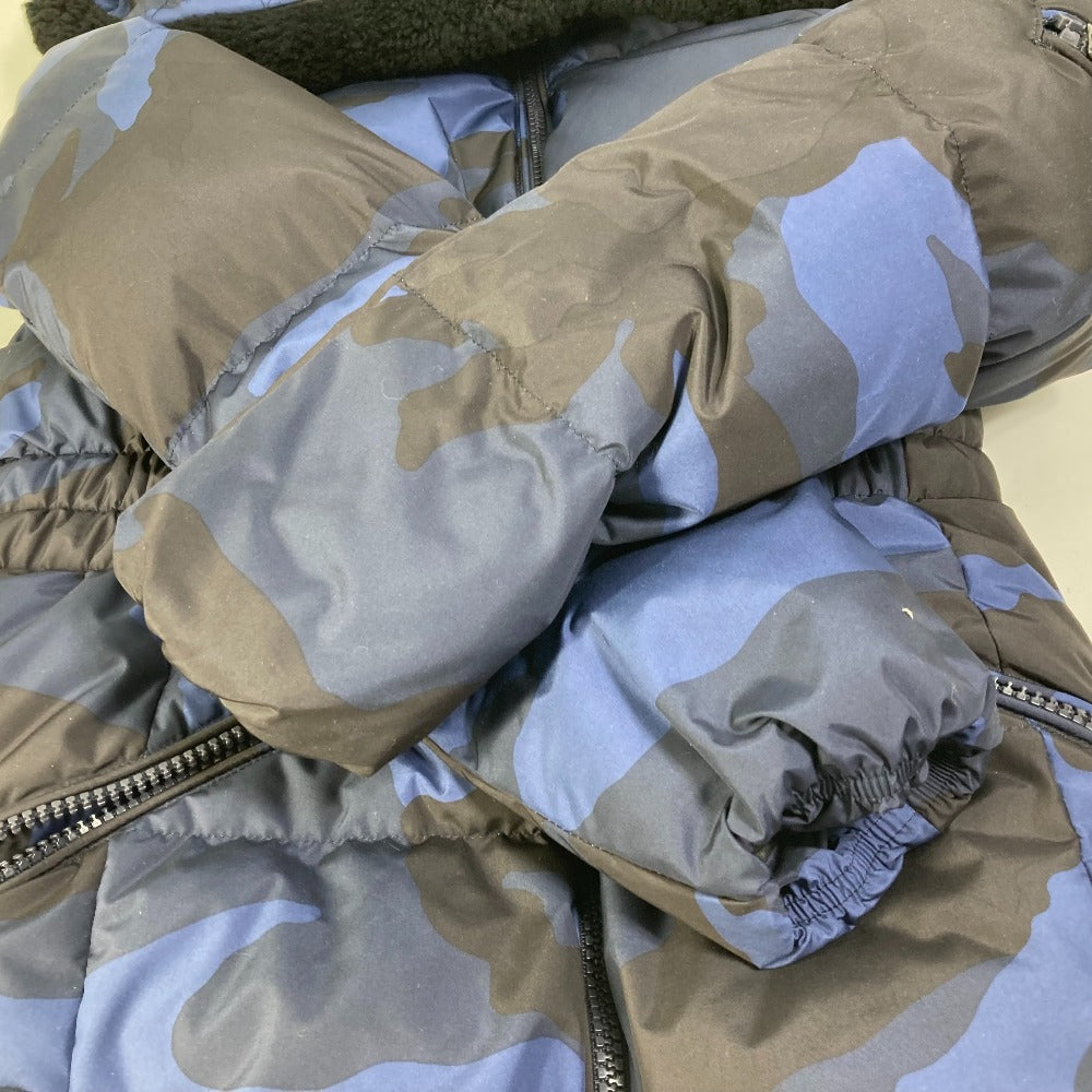 COACH ダウン アウター ジャケット アパレル カモフラ 迷彩 フーディ フードあり 長袖 ダウンジャケット ポリエステル レディース ブルー - brandshop-reference