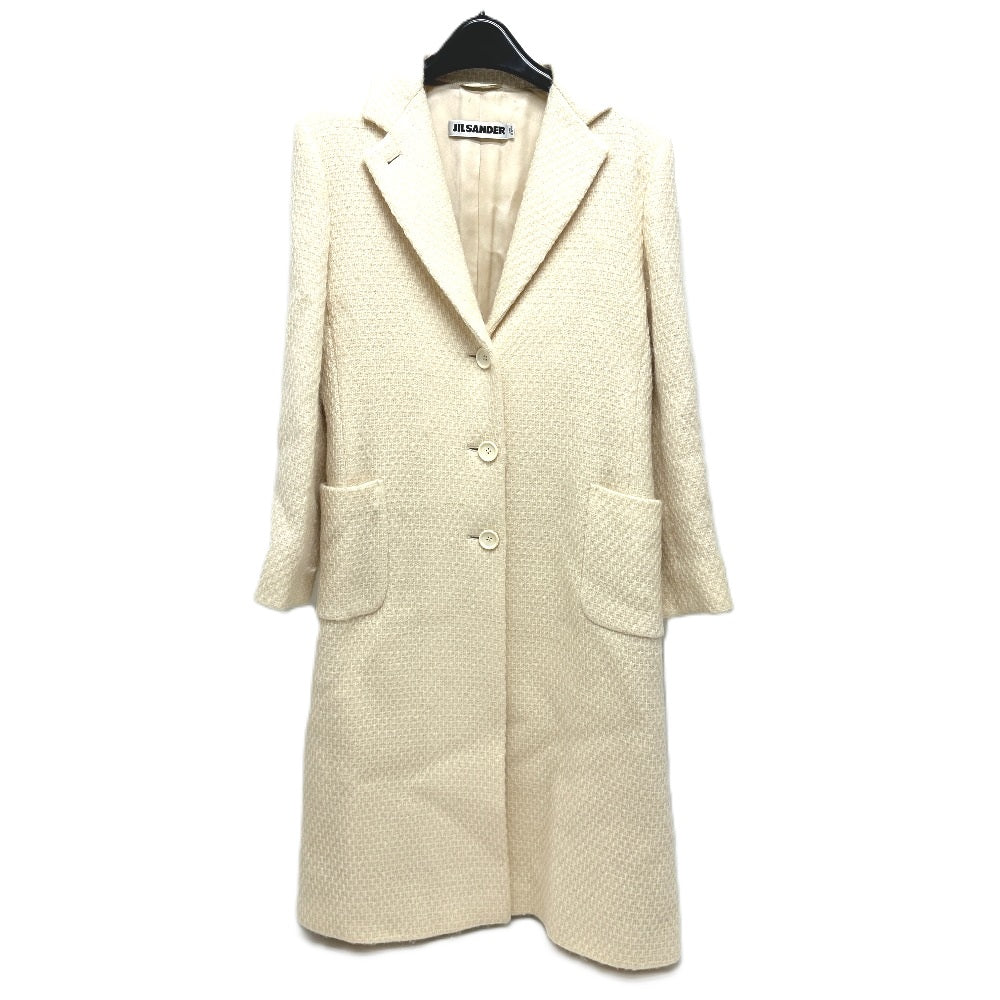 JIL SANDER Apparel Long Coat Tweed Women's White