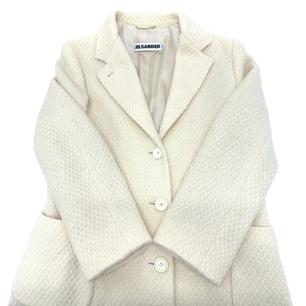JIL SANDER Apparel Long Coat Tweed Women's White