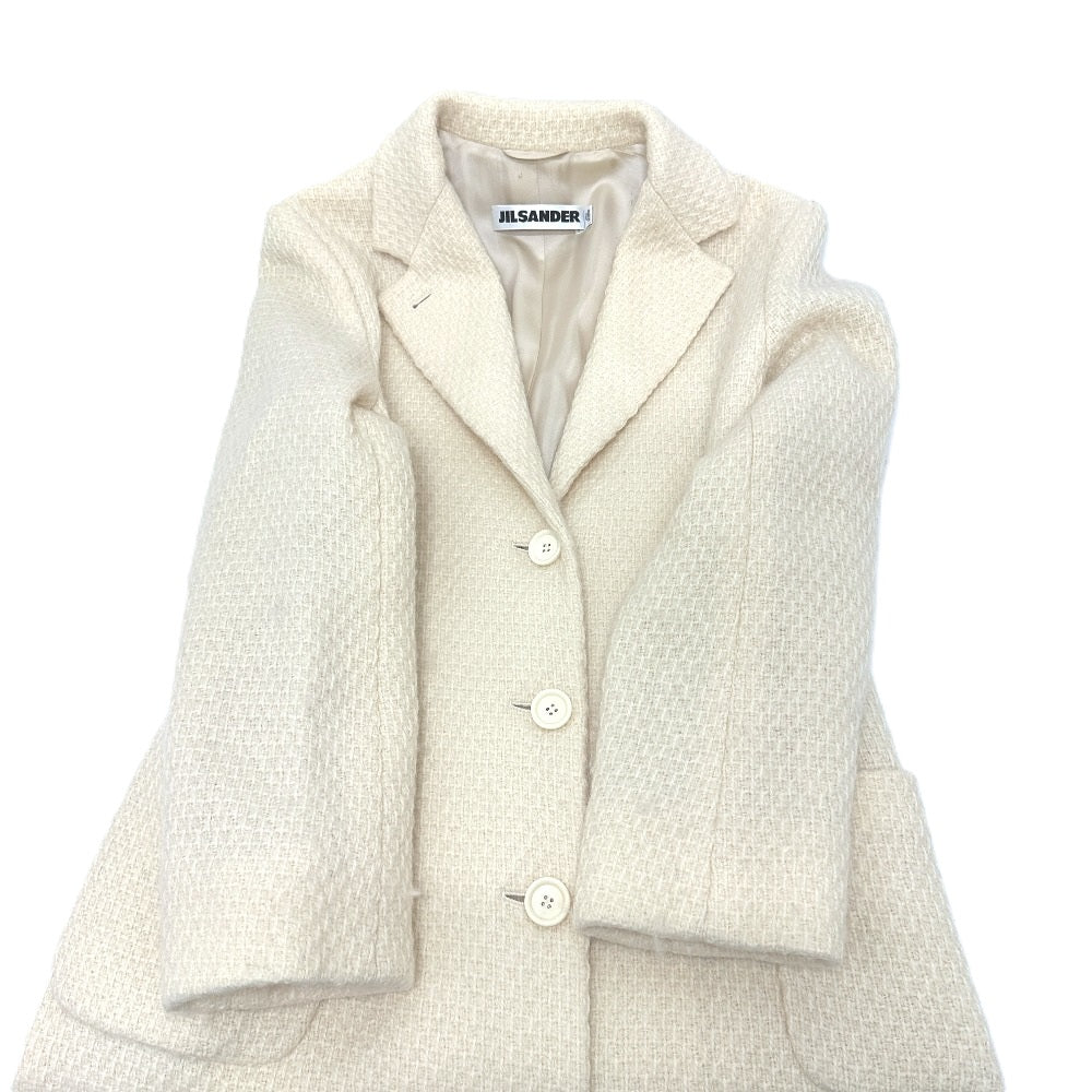 JIL SANDER Apparel Long Coat Tweed Women's White