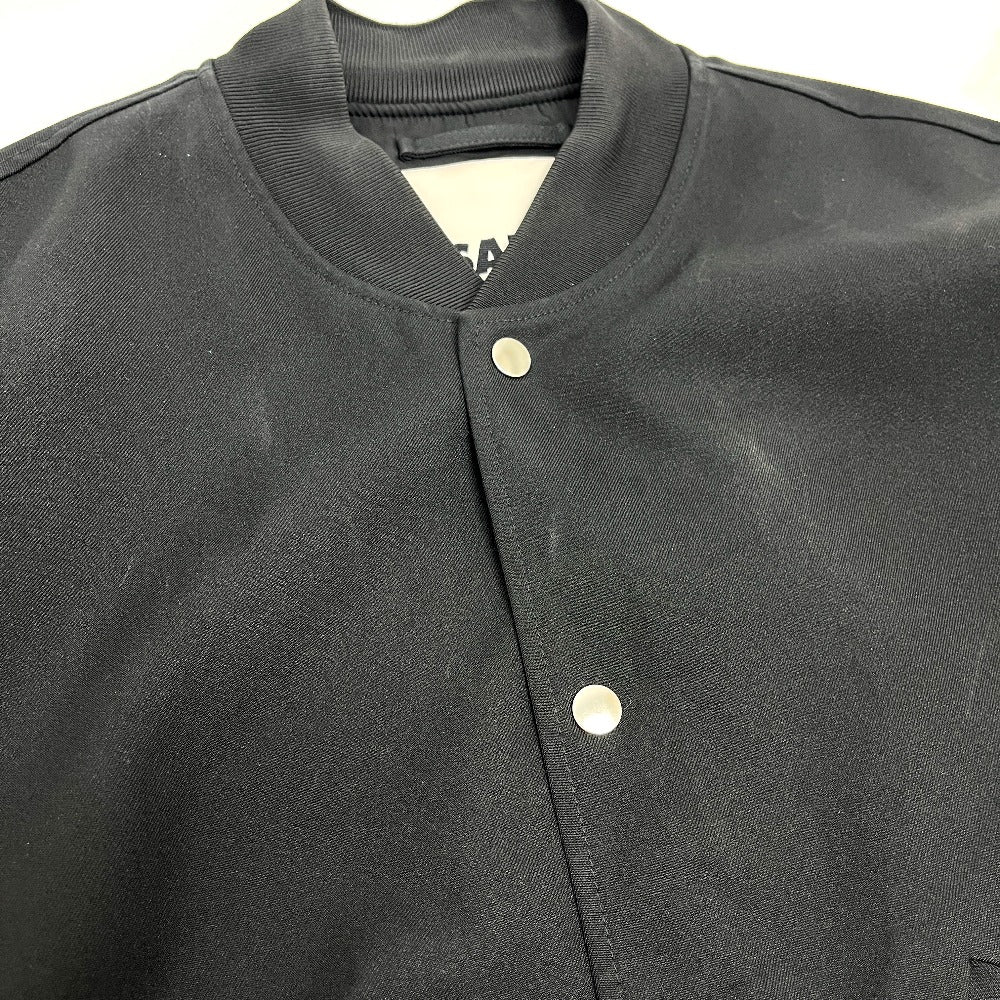 JIL SANDER J22BN0126 Spring/Summer 2023 Button-Front Bomber Jacket, Polyester, Men's, Black