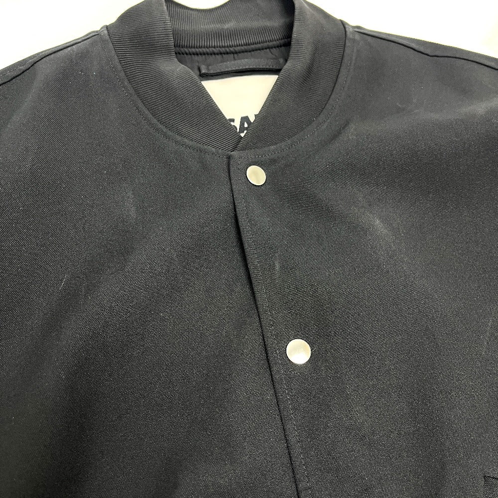 JIL SANDER J22BN0126 Spring/Summer 2023 Button-Front Bomber Jacket, Polyester, Men's, Black