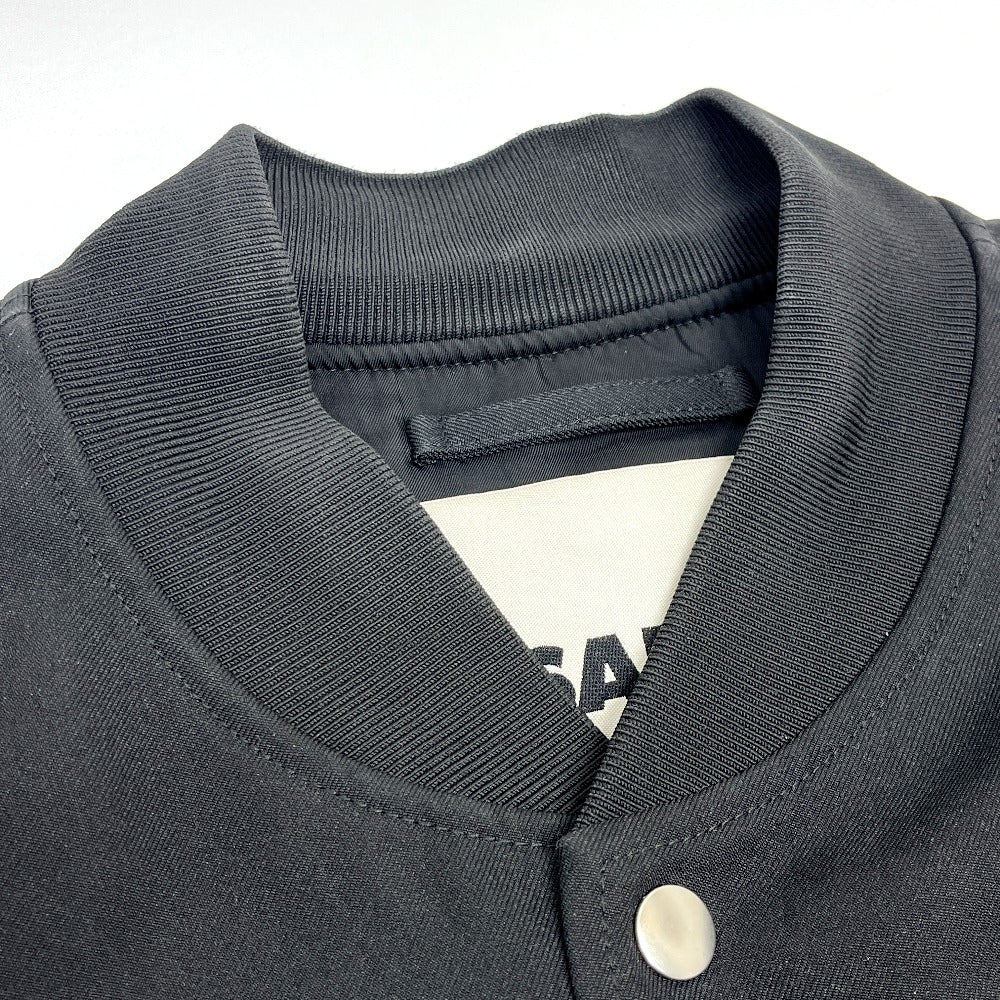 JIL SANDER J22BN0126 Spring/Summer 2023 Button-Front Bomber Jacket, Polyester, Men's, Black