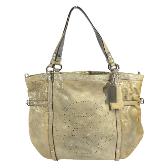 COACH 17065 Patent Andy Cinchid Bag Shoulder Bag Tote Bag Shoulder Bag Patent Leather Gray Based Used