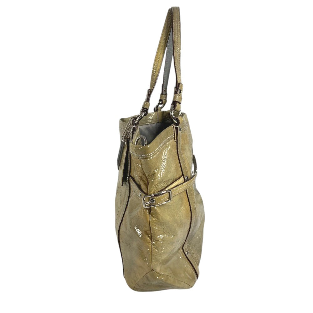 COACH 17065 Patent Andy Cinchid Bag Shoulder Bag Tote Bag Shoulder Bag Patent Leather Gray Based Used
