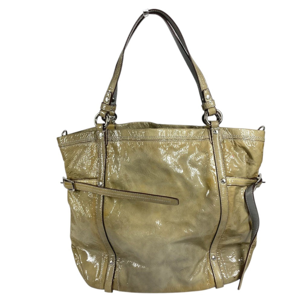 COACH 17065 Patent Andy Cinchid Bag Shoulder Bag Tote Bag Shoulder Bag Patent Leather Gray Based Used