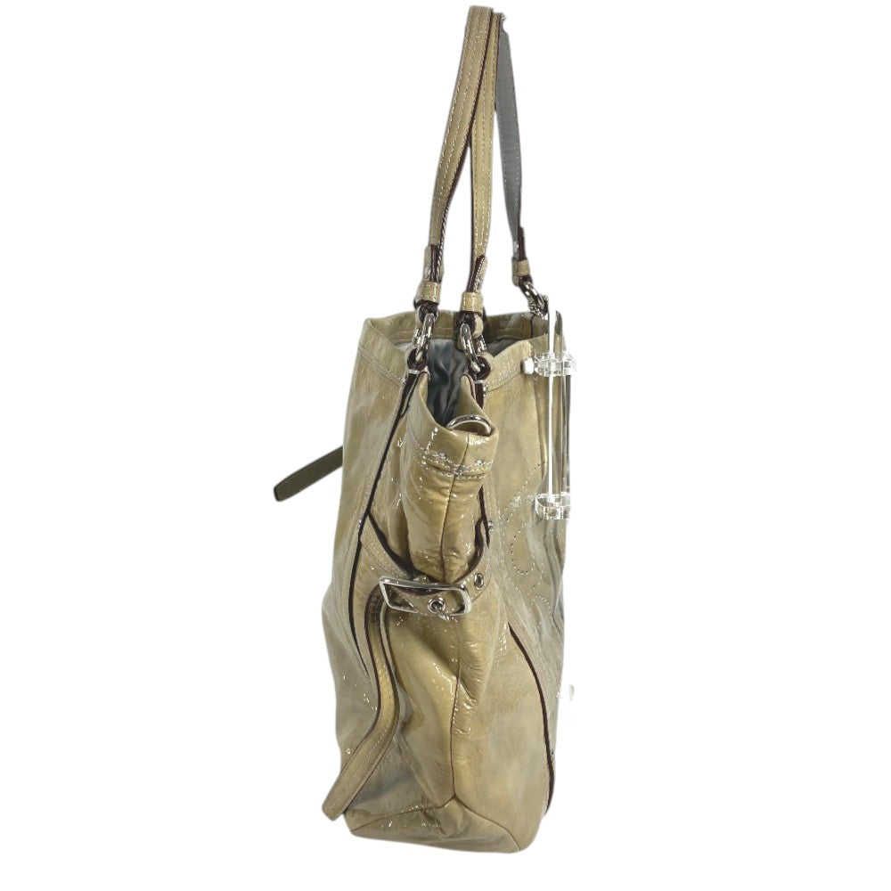 COACH 17065 Patent Andy Cinchid Bag Shoulder Bag Tote Bag Shoulder Bag Patent Leather Gray Based Used
